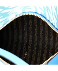 Pre-Owned Fendi Mini Zip Shoulder Bag Vertigo Zucca Coated Canvas