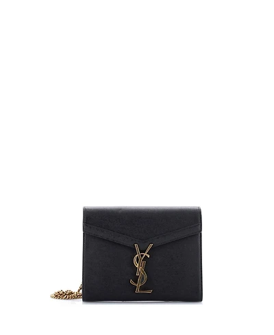 Pre-Owned Saint Laurent Mini Cassandra Chain Wallet Leather
