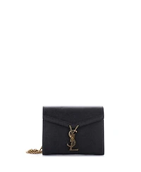 Pre-Owned Saint Laurent Mini Cassandra Chain Wallet Leather