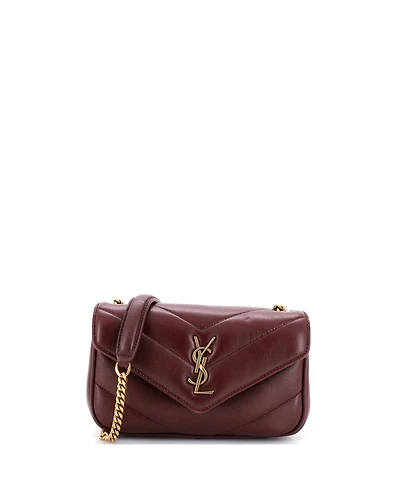 Pre-Owned Saint Laurent Mini Loulou Nm Shoulder Bag Matelasse Chevron Leather