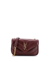 Pre-Owned Saint Laurent Mini Loulou Nm Shoulder Bag Matelasse Chevron Leather