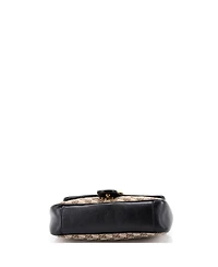 Pre-Owned Gucci Small Gg Marmont Flap Bag Diagonal Quilted Gg Canvas with Leather