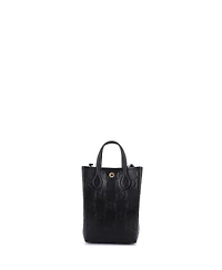 Pre-Owned Gucci Mini Vertical Tote Gg Embossed Leather