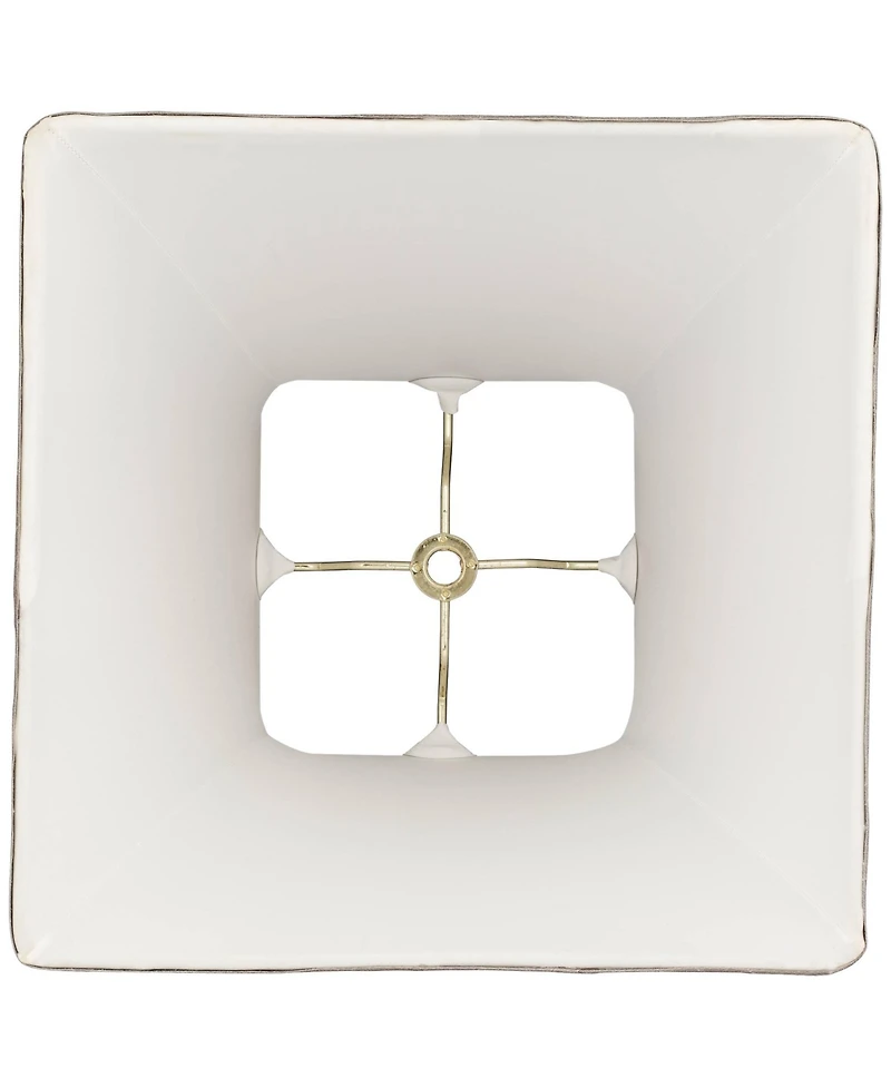 Springcrest Pewter Small Square Lamp Shade 5.25" Top 10" Bottom 9.5" High (Spider) Replacement with Harp and Finial