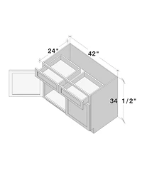 Boyel Living W42" Standard Base Cabinet with Full Overlay Hdf Door and Dovetail Drawer