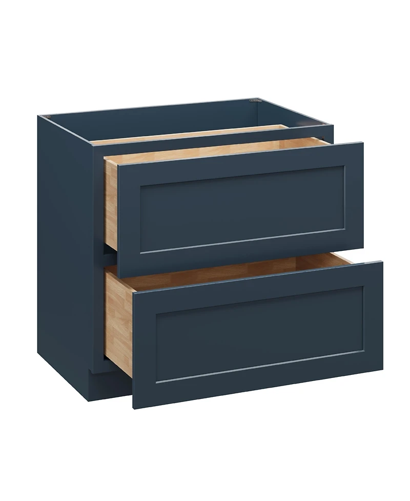 Boyel Living 2 Drawer Base Cabinet with Full Overlay Hdf Doors and Dovetail Drawers