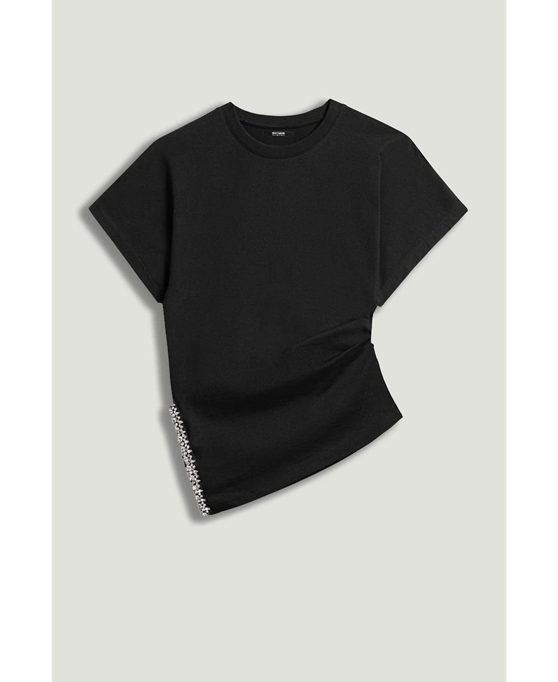 Nocturne Women's Embellished Asymmetric T-Shirt