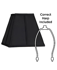 Springcrest Collection Set of 2 Square Lamp Shades Bavarian Small 5.25" Top x 10" Bottom x 9.5 Slant Spider Replacement Harp and Finial Fitting