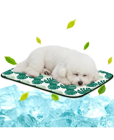 Aronkl Pack Of 4 Pet Mat Upgrade Ice Silk Qmax>0.345 Washable Portable For Dogs Cats Summer