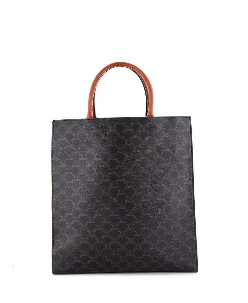 Pre-Owned Celine Vertical Cabas Tote Triomphe Coated Canvas