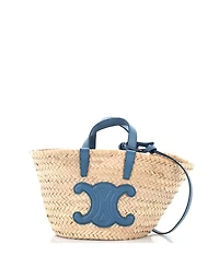 Pre-Owned Celine Teen Classic Panier Basket Tote Raffia and Leather