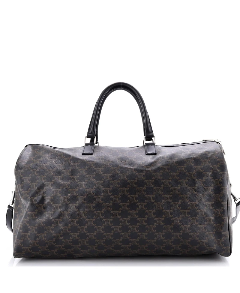 Pre-Owned Celine Large x David Weiss Voyage Duffle Bag Printed Triomphe Coated Canvas