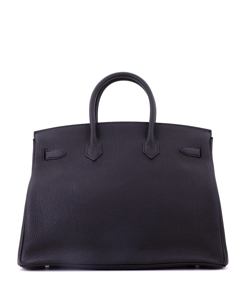 Pre-Owned HERMES Birkin 35 Handbag Black Togo with Palladium Hardware