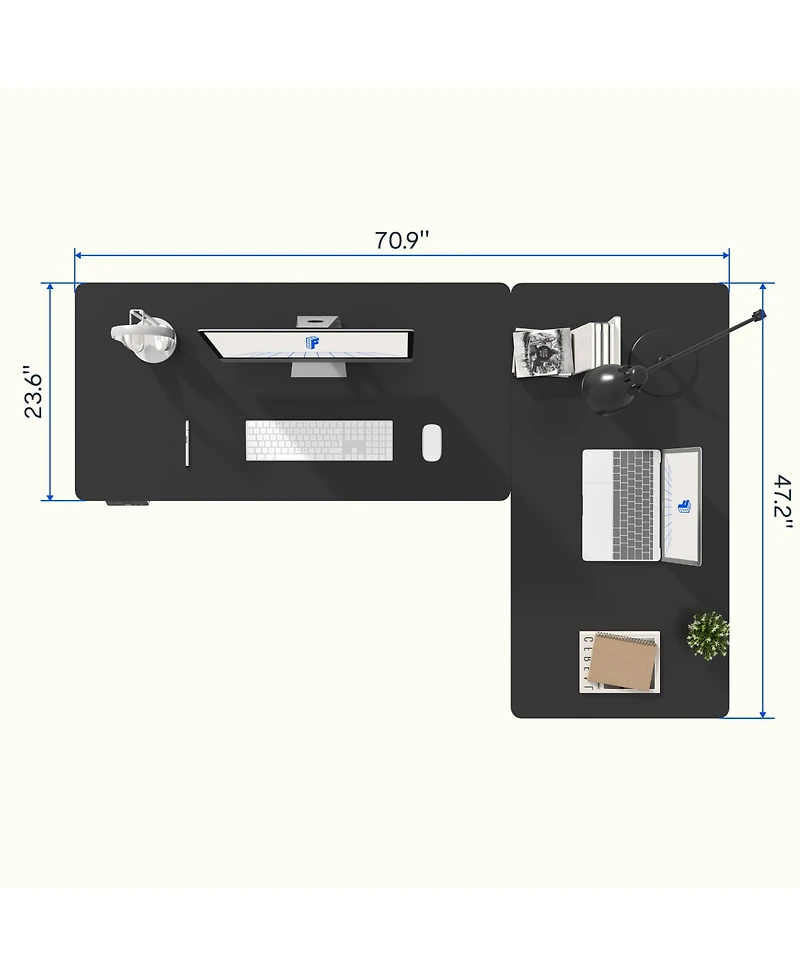 FlexiSpot 76"W L-Shaped Electric Height Adjustable Standing Desk