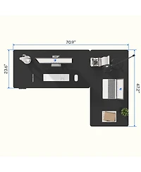 FlexiSpot 76"W L-Shaped Electric Height Adjustable Standing Desk