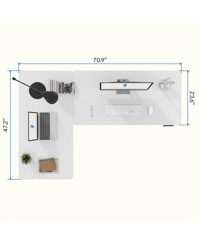 FlexiSpot 76"W L-Shaped Electric Height Adjustable Standing Desk