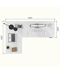 FlexiSpot 76"W L-Shaped Electric Height Adjustable Standing Desk