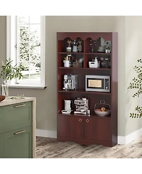 gaomon 63" Tall 5-Tier Retro Wooden Bookshelf, Open Floor Storage Organizer for Bedroom and Office