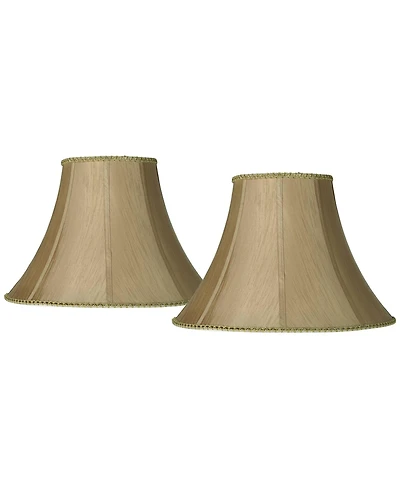 Springcrest Imperial Shade Set of 2 Round Bell Lamp Shades Earthen Large 8" Top x 18" Bottom x 13" Slant Spider