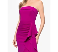 Xscape Women's Sleeveless Strapless Gown