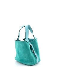 Pre-Owned HERMES Pm Picotin Lock Bag Doblis Suede and Swift