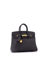 Pre-Owned HERMES Birkin 25 Handbag Grey Jonathan with Gold Hardware