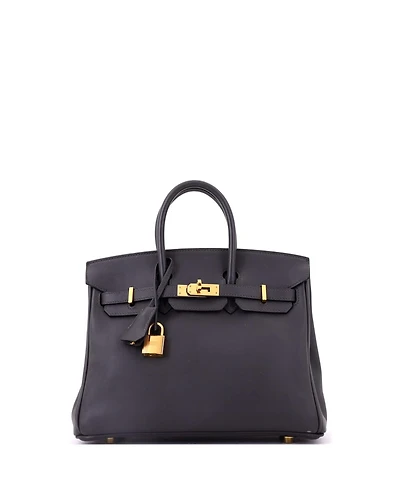 Pre-Owned HERMES Birkin 25 Handbag Grey Jonathan with Gold Hardware