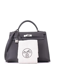 Pre-Owned Hermes Kelly Handbag Epsom with Palladium Hardware