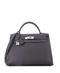 Pre-Owned Hermes Kelly Handbag Epsom with Palladium Hardware