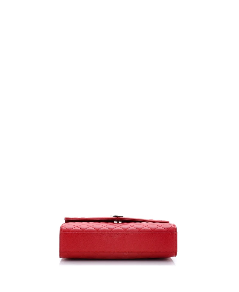 Pre-Owned Saint Laurent Medium Classic Monogram Envelope Satchel Mixed Matelasse Leather