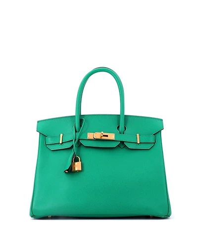 Pre-Owned HERMES Birkin 30 Handbag Green Epsom with Gold Hardware