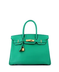 Pre-Owned HERMES Birkin 30 Handbag Green Epsom with Gold Hardware