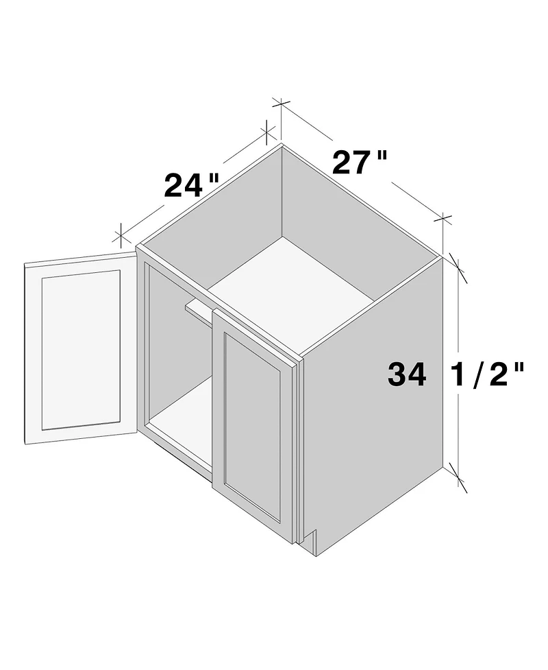 Boyel Living W27" Dove Full Height Door Base Cabinet with Full Overlay Hdf Door and Dovetail Drawer