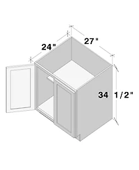 Boyel Living W27" Dove Full Height Door Base Cabinet with Full Overlay Hdf Door and Dovetail Drawer