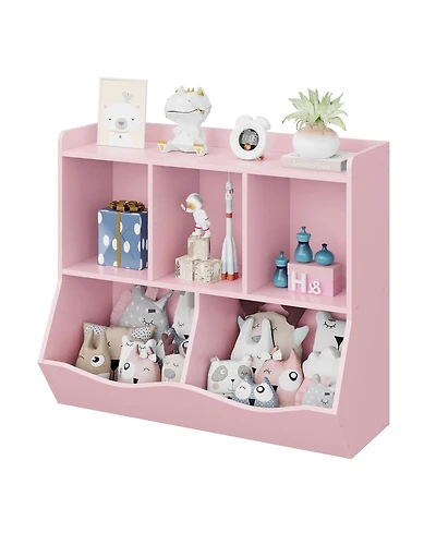 gaomon Wooden Kids Bookshelf and Toy Storage, Children Bookcase with 5 Compartments