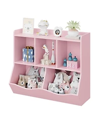 gaomon Wooden Kids Bookshelf and Toy Storage, Children Bookcase with 5 Compartments