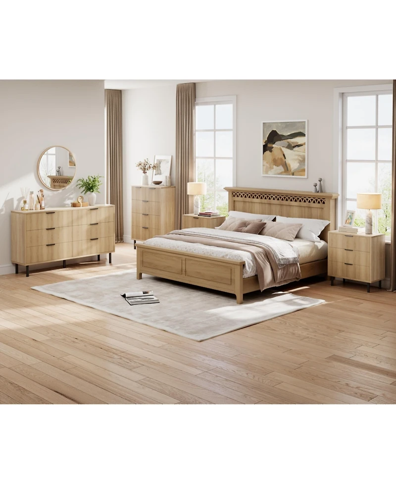 gaomon Fluted Dresser with 3 Drawers, 29.9'' Tall Closet Dresser Organizer with Anti-Tipping Device