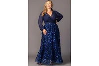 Kiyonna Plus Blossoming Beauty Mesh Evening Gown