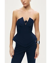 Nocturne Women's Strapless Sculpted Bustier Top