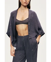 Nocturne Women's Relaxed Short-Sleeve Textured Shirt