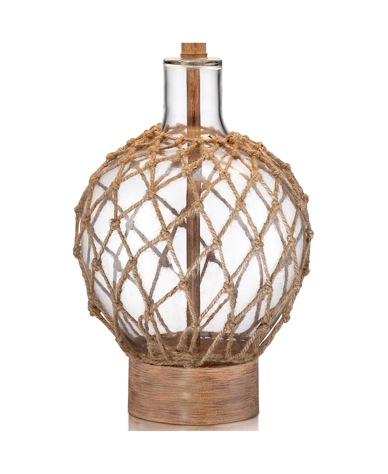 360 Lighting Coastal Table Lamps 27" Tall Set of 2 Rope and Clear Glass Jugfor Living Room Family Bedroom Nightstand