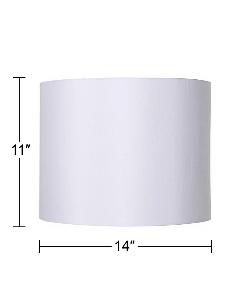 Springcrest Set of 2 Drum Lamp Shades Medium 14" Top x 14" Bottom x 11" High Spider with Replacement Harp and Finial Fitting