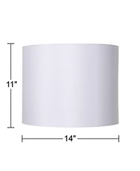 Springcrest Set of 2 Drum Lamp Shades Medium 14" Top x 14" Bottom x 11" High Spider with Replacement Harp and Finial Fitting
