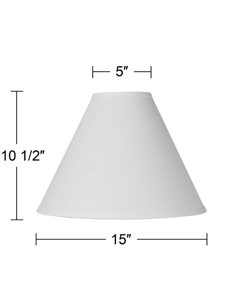 Springcrest Set of 2 Bell Lamp Shades White Medium 5" Top x 15" Bottom x 10.5" High Spider Replacement Harp Finial Fitting