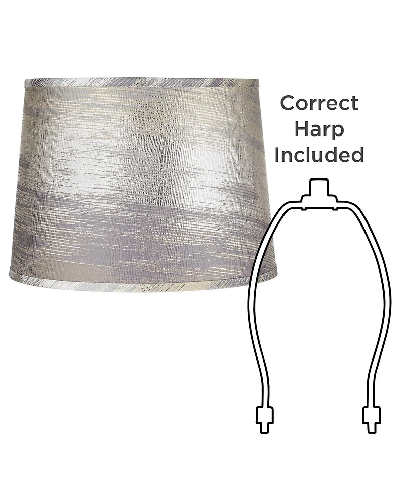 Springcrest 13" Top x 15" Bottom x 11" High x 11" Slant Print Lamp Shade Replacement Medium Tapered Modern Spider Harp Finial