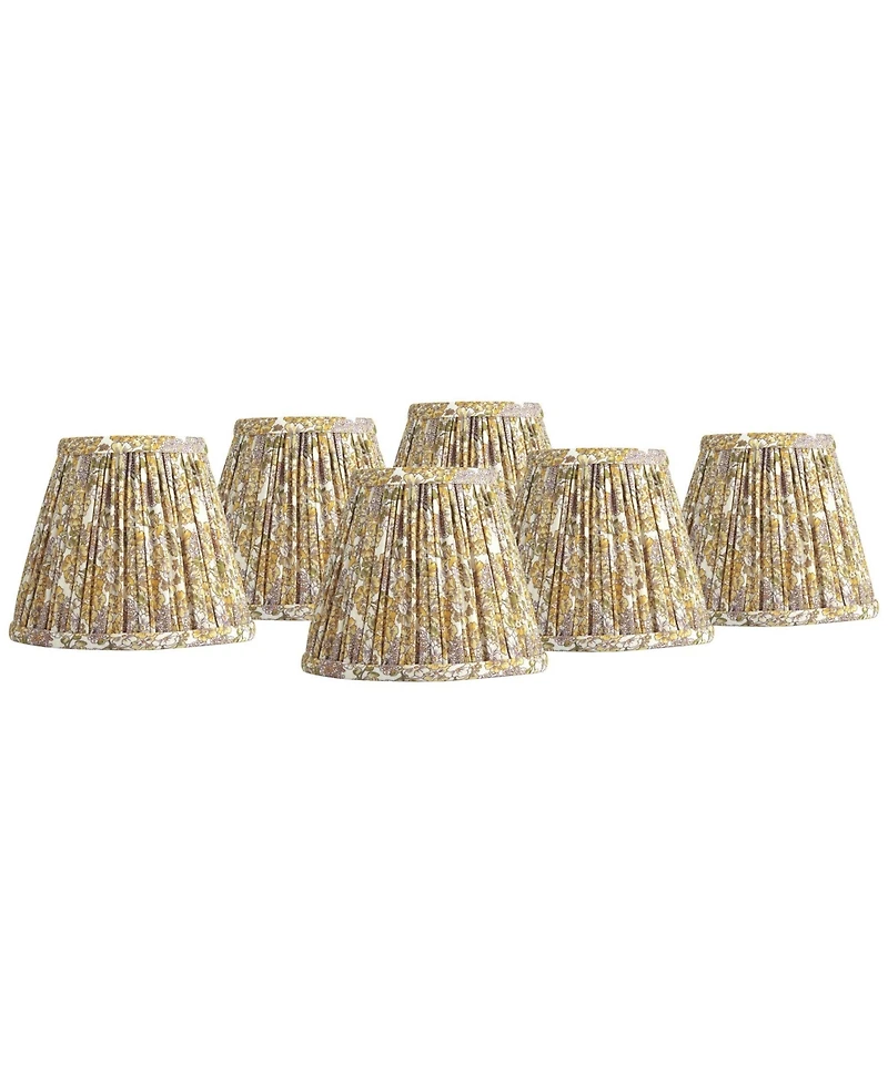 Springcrest 3 1/2" Top x " Bottom x 5" High x 5" Slant Print Lamp Shade Replacement Set of Pleated Clip On Candelabra