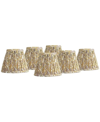 Springcrest 3 1/2" Top x " Bottom x 5" High x 5" Slant Print Lamp Shade Replacement Set of Pleated Clip On Candelabra