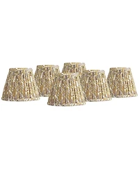 Springcrest 3 1/2" Top x " Bottom x 5" High x 5" Slant Print Lamp Shade Replacement Set of Pleated Clip On Candelabra