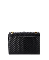 Pre-Owned Saint Laurent Large Classic Monogram Envelope Satchel Matelasse Chevron Leather