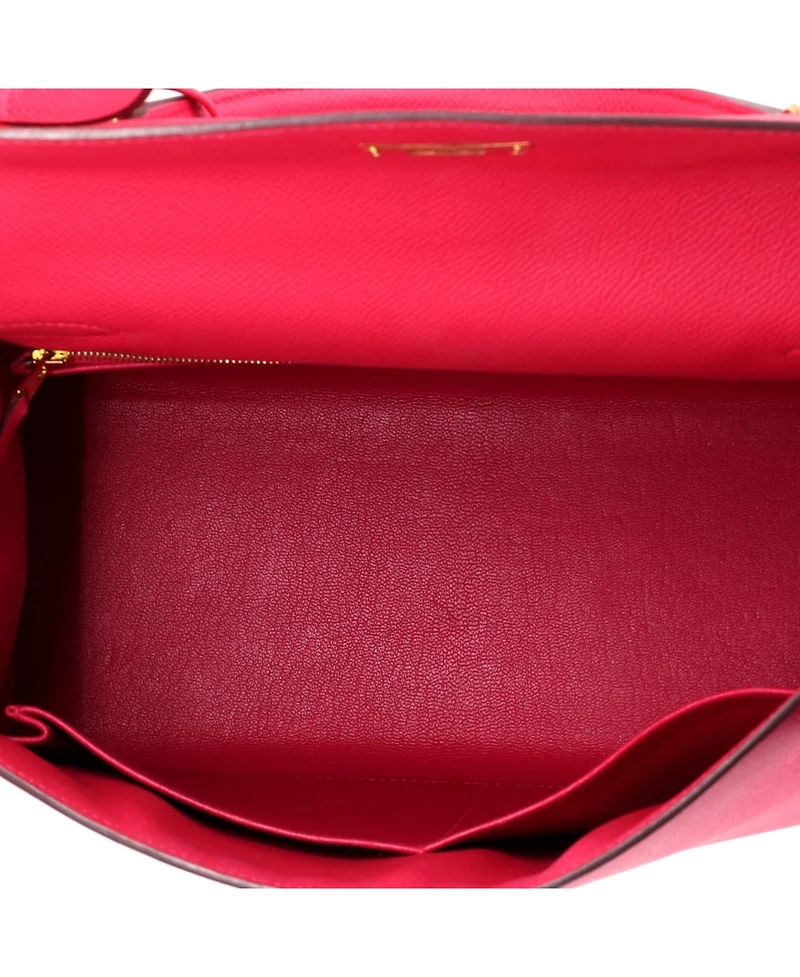 Pre-Owned HERMES Kelly 28 Handbag Pink Epsom with Gold Hardware